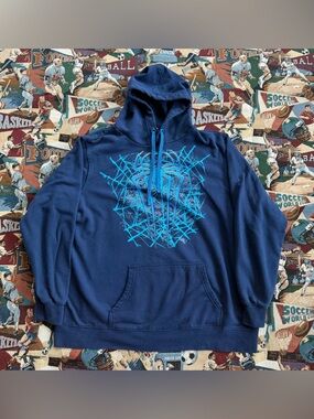 Y2K Men’s Marvel Spider-Man Blue Graphic Hoodie